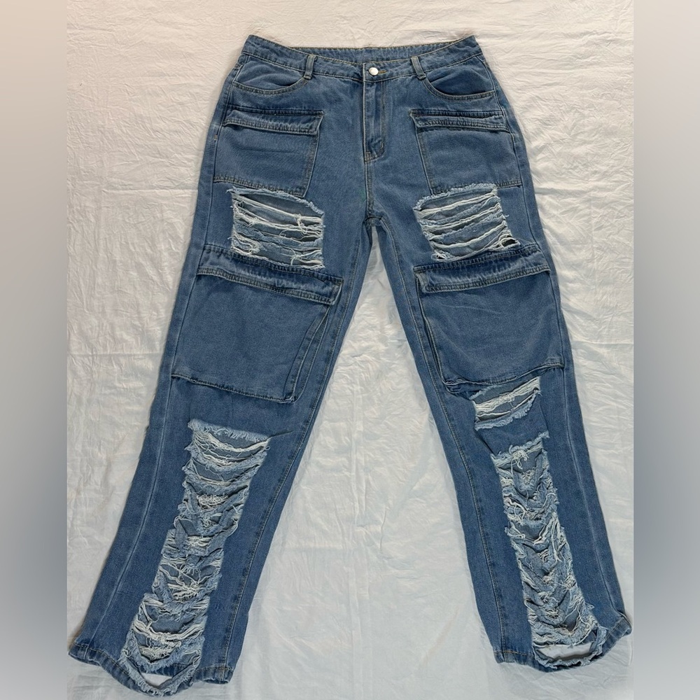Distressed Blue Women's Jeans.